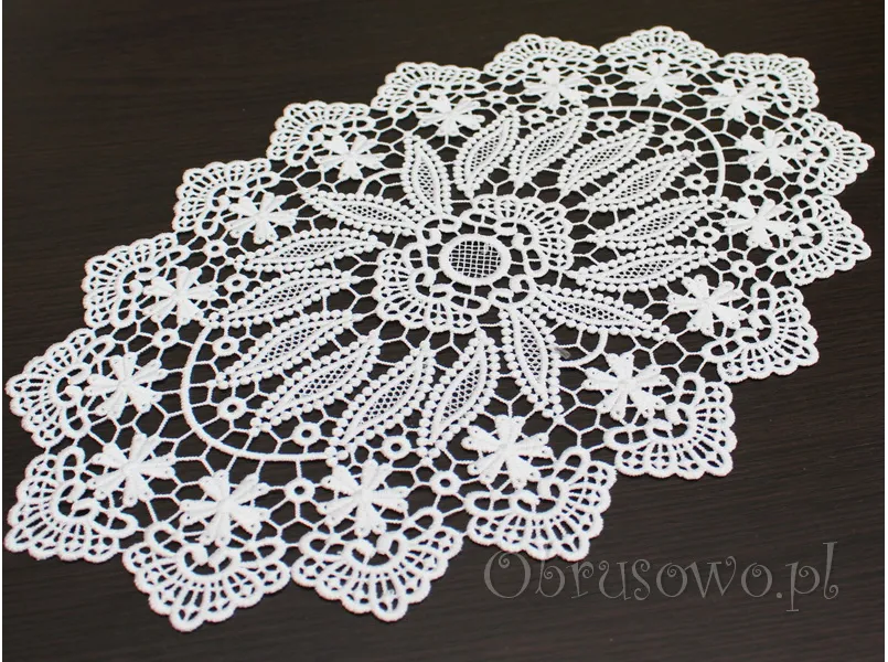 Owalna serwetka gipiurowa 30x45 biała (wz99)