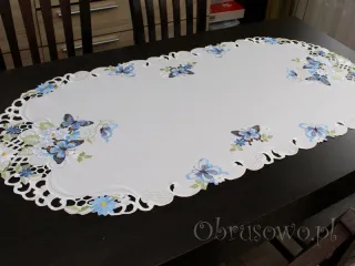 Bieżnik haftowany 60x120 "Niebieskie motyle"