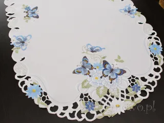 Bieżnik haftowany 60x120 "Niebieskie motyle"