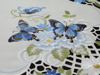 Bieżnik haftowany 40x180 "Niebieskie motyle"