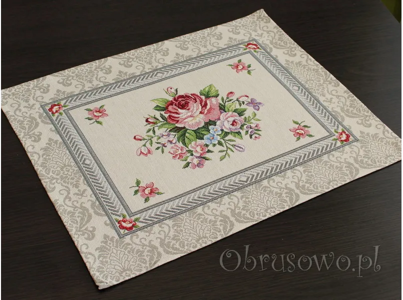Podkładka gobelinowa 35x45 "Róże z beżem"