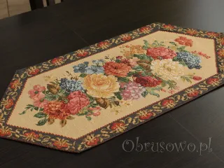 Bieżnik gobelinowy 33x90 "Róże na beżu"