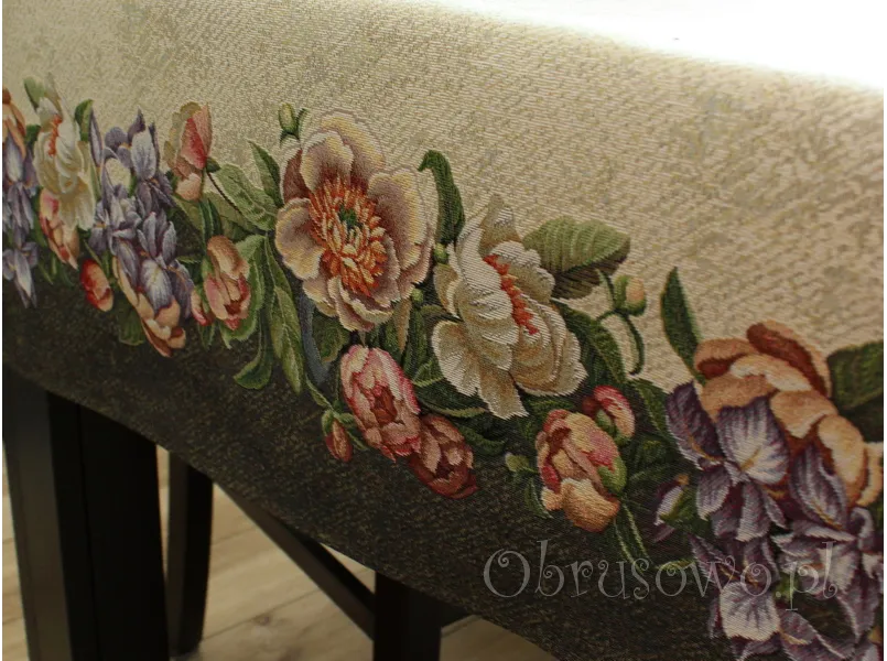 Okrągły obrus gobelin Ø 165 "Bukiet"