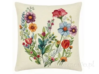 Poszewka gobelinowa FOLK KWIATY 45x45