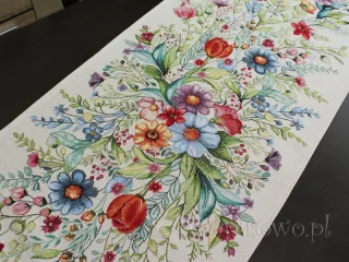 Gobelinowy bieżnik 42x140 FOLK KWIATY