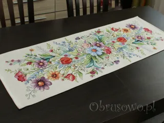 Gobelinowy bieżnik 38x100 FOLK KWIATY