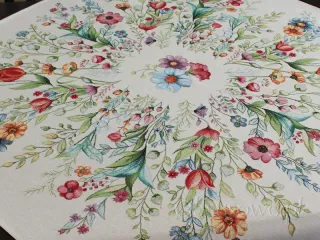 Gobelinowa serweta kwadratowa 98x98 FOLK KWIATY