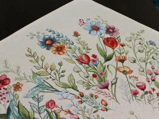 Gobelinowa serweta kwadratowa 98x98 FOLK KWIATY