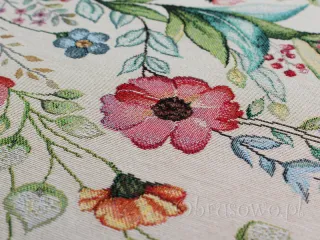 Gobelinowa serweta kwadratowa 98x98 FOLK KWIATY