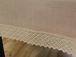 Obrus KORONKA LEN 150x280 beż
