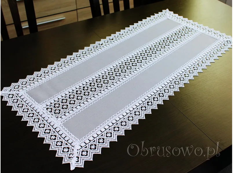 Bieżnik z gipiurą "wstawka" 40x140 szary