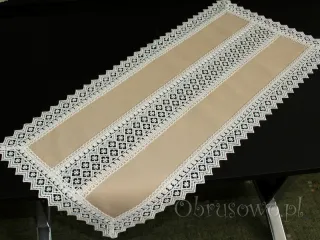 Bieżnik z gipiurą "wstawka" 40x140 beżowy