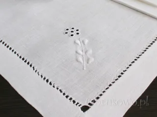 Lniane serwetki z ręcznym haftem komplet 6 szt.