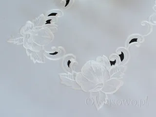Obrus haftowany 150x400 "Izabel" biały
