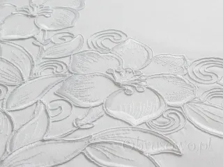 Serweta haftowana z gipiurą 85x85 biała