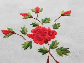 Bieżnik 50x100 haft ręczny "Czerwone Róże"