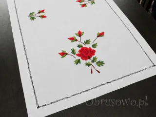 Bieżnik 50x100 haft ręczny "Czerwone Róże"
