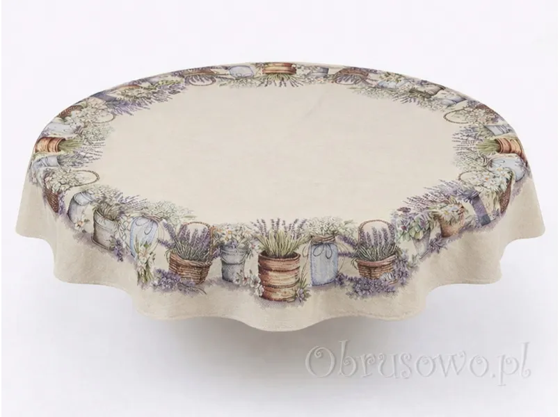 Gobelinowy obrus okrągły Ø 140 "Polny ogródek"