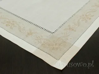 Serweta haftowana 110x110 z domieszką lnu