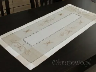 Bieżnik haftowany 40x90 z domieszką lnu