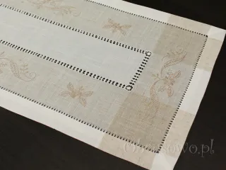 Bieżnik haftowany 40x90 z domieszką lnu