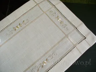 Bieżnik lnianopodobny z haftem 40x180