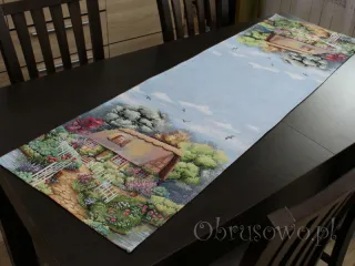 Bieżnik gobelinowy 42x140 "Domek z werandą"