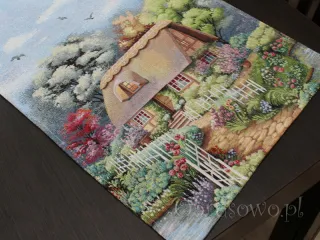 Bieżnik gobelinowy 42x140 "Domek z werandą"