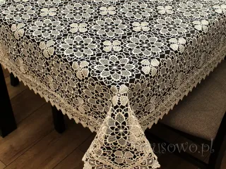 Obrus gipiurowy 140x240 beżowy