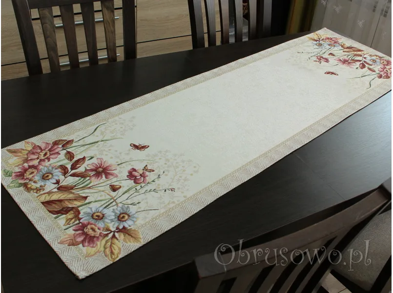 Bieżnik gobelinowy 42x140 JESIENNE KWIATY