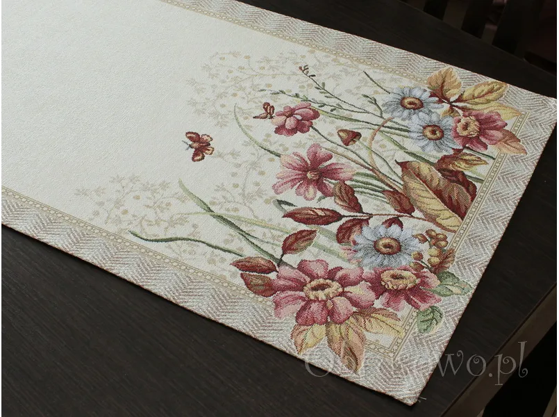 Bieżnik gobelinowy 38x100 JESIENNE KWIATY
