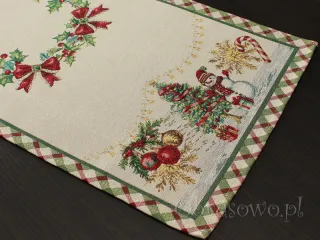 Bieżnik gobelinowy świąteczny 36x98 "Kratka"
