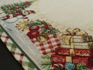 Serweta gobelinowa świąteczna 98x98 "Kratka"