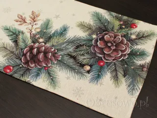 Świąteczny bieżnik gobelinowy 38x100 "Natura"