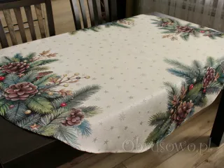 Świąteczny obrus okrągły gobelinowy Ø 140 