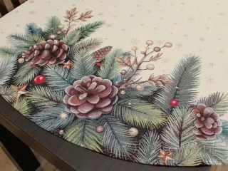 Świąteczny obrus okrągły gobelinowy Ø 165 "Natura"
