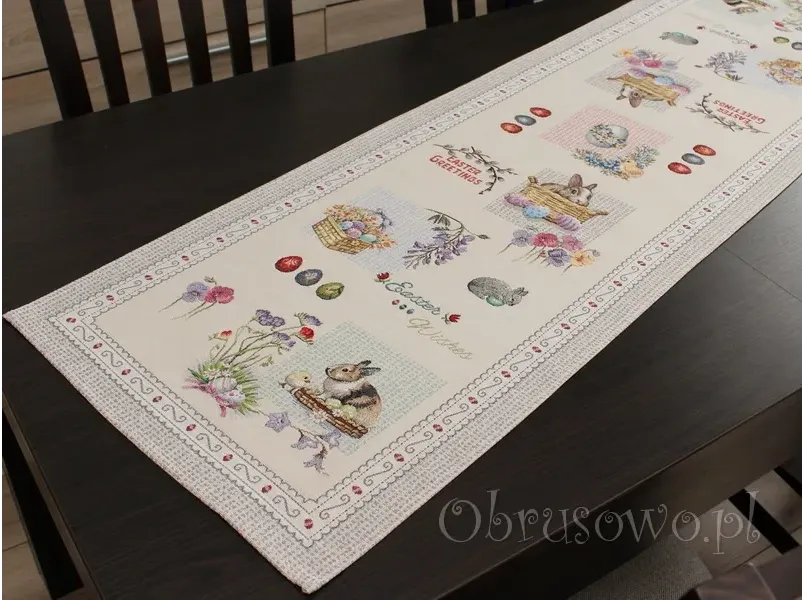 Gobelin wielkanocny bieżnik 38x100 "happy easter"