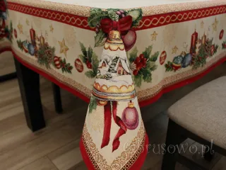 Świąteczny obrus gobelinowy 140x260 "Dzwonek"