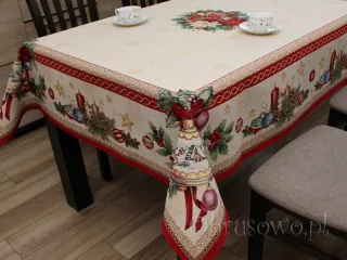Świąteczny obrus gobelinowy 140x260 "Dzwonek"