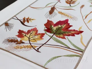 Mały bieżnik haftowany 35x70 "jesienne liście"