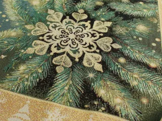 Serweta świąteczna gobelinowa 98x98 "Złota kokarda"