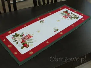Haftowany bieżnik świąteczny 40x110 "duża świeca"
