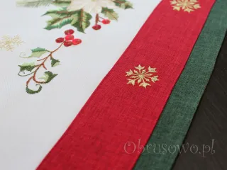 Haftowany bieżnik świąteczny 45x170 "duża świeca"