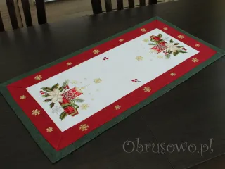 Haftowany bieżnik świąteczny 35x70 "duża świeca"