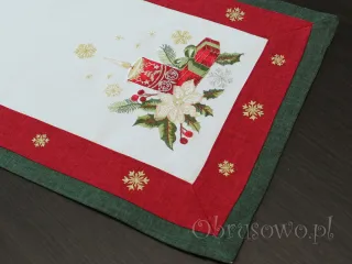Haftowany bieżnik świąteczny 35x70 "duża świeca"
