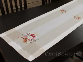 Bieżnik świąteczny 40x140 "świece na lnie"