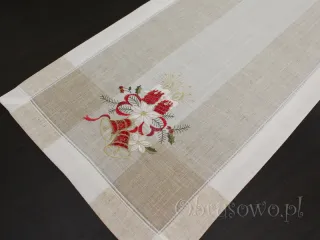 Bieżnik świąteczny 40x140 "świece na lnie"