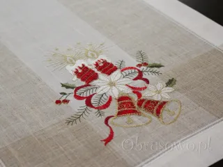 Bieżnik świąteczny 40x140 "świece na lnie"