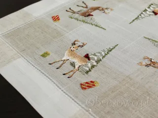Serwetka świąteczna 40x40 "Jelonek na lnie"