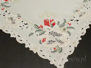 Serweta świąteczna 85x85 z dzwonkami z gipiury (cz)